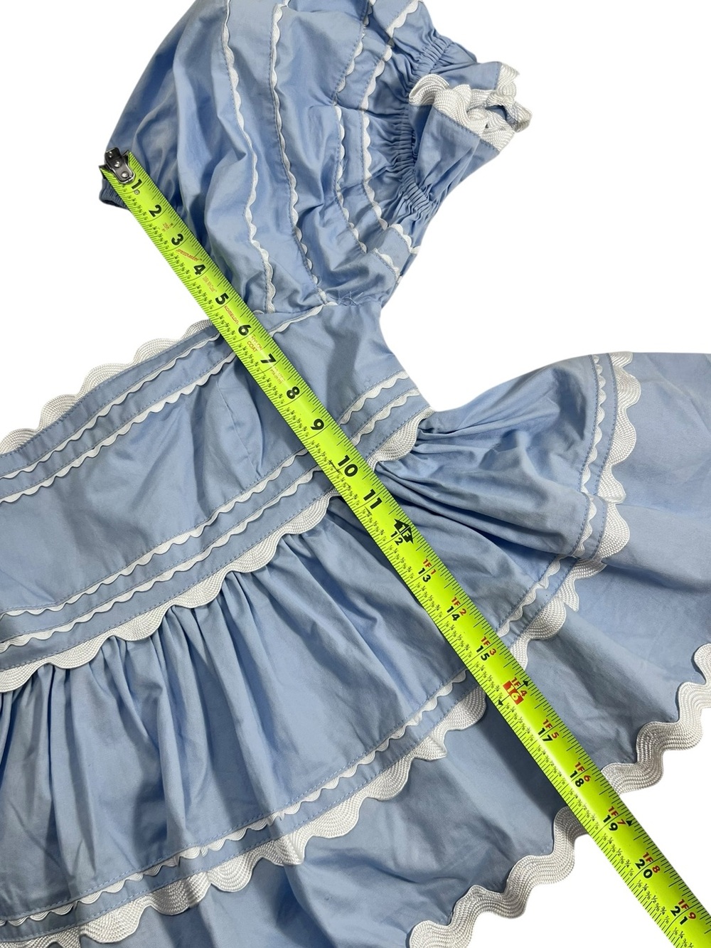 Sofie The Label Dani Contrast Trim Poplin Babydoll Top - Blue - Picture 9 of 12